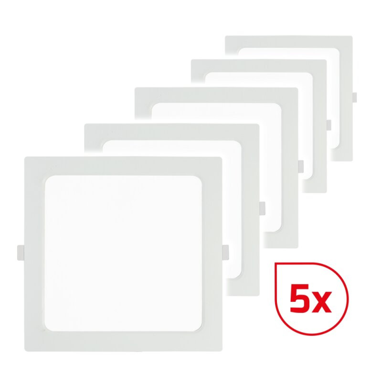 LED Panel-Set 5x SQUAREeco 16W/4000K, 175x175mm