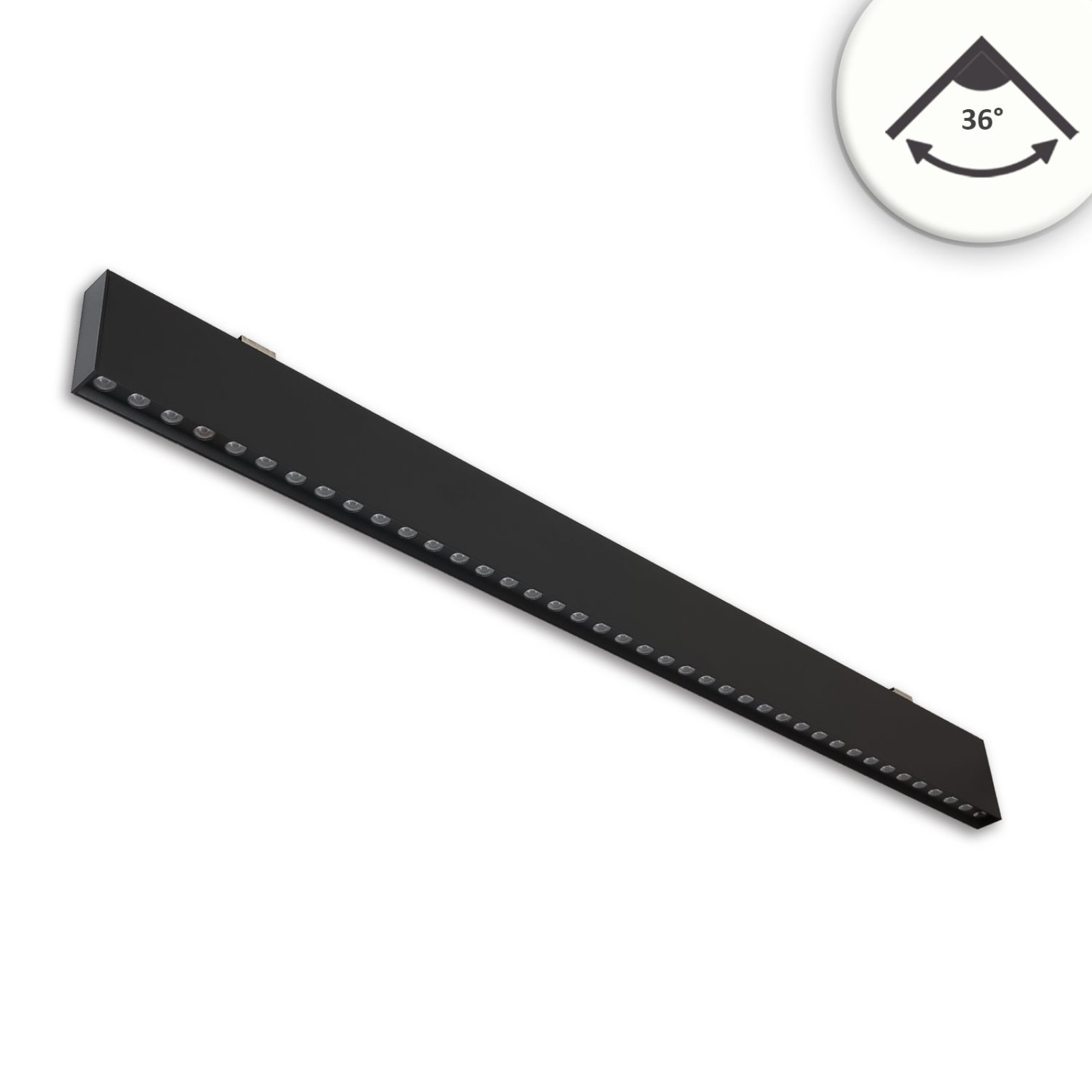 LED Pendel-/H�ngeleuchte Raster B�ro UGR<19, 36�, 120cm, schwarz, 30W, 4000K neutralwei�, DALI dimmb
