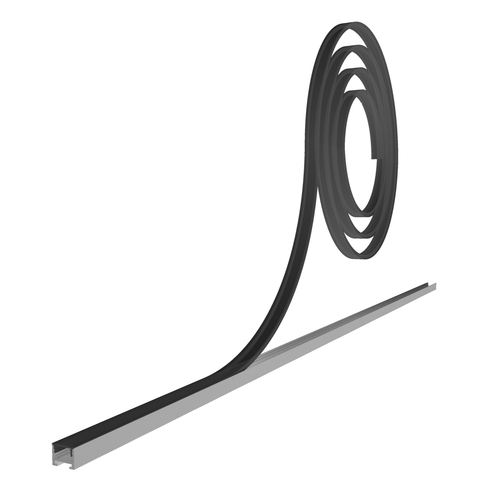LED Profil Abdeckung Rolle P-10-12, 20m Rolle, schwarz