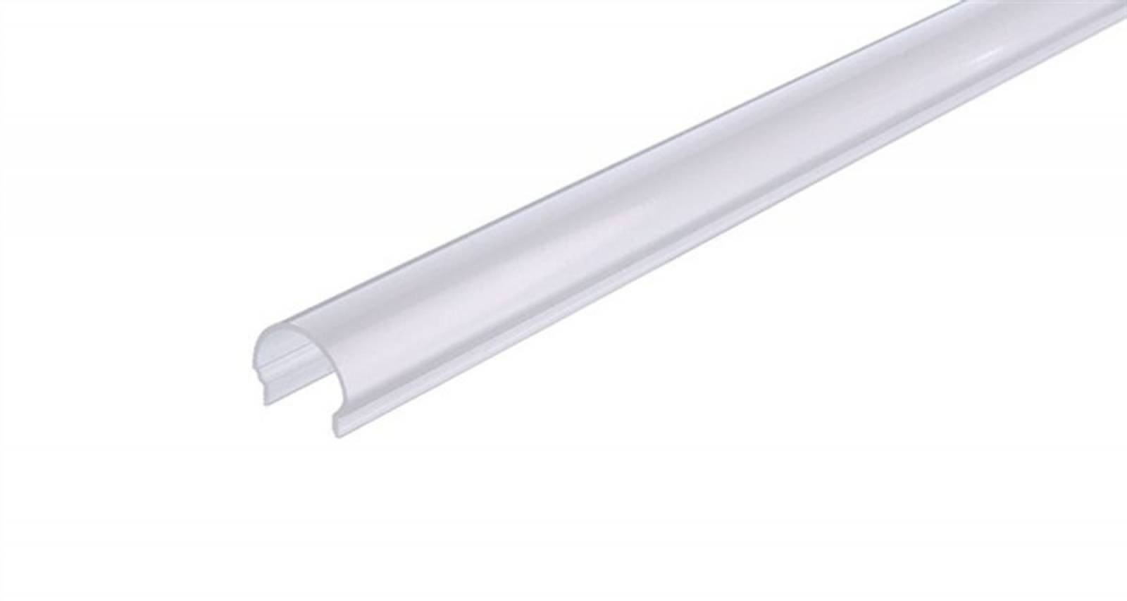 LED Profil Abdeckung hoch rund, matt 75%, R-01-10, L: 4m, Breite: 16 mm, H�he: 13,15 mm