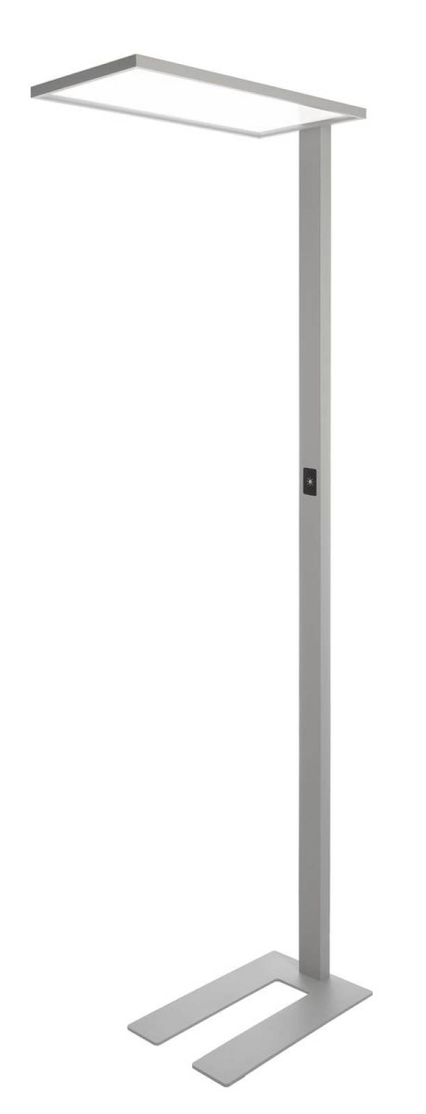 LED Stehleuchte Office One Transparent 55W 6245lm 4000K Silber dimmbar