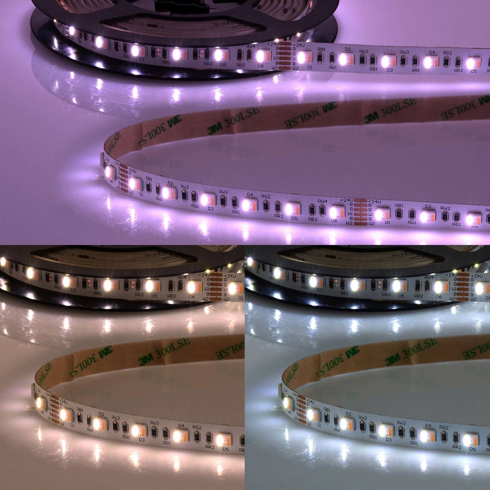 LED-Streifen SIL RGB+CCT (2500K-6500K) 60 LED/m 12mm 24V/DC 19W IP20 5in1 Chip 5m Rolle