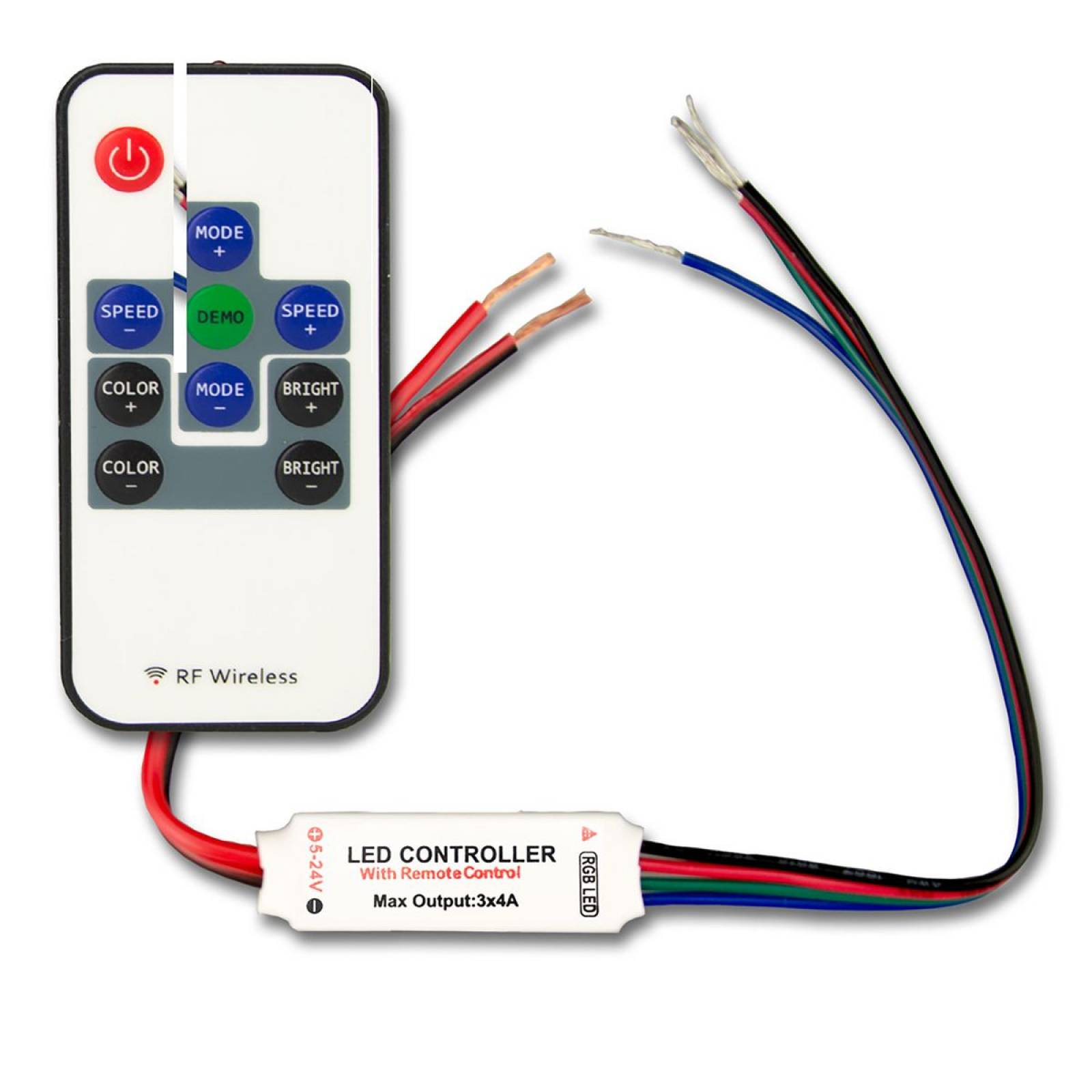 LED Strip Mini RGB Funk-Controller, 3x2A, 12-24V DC