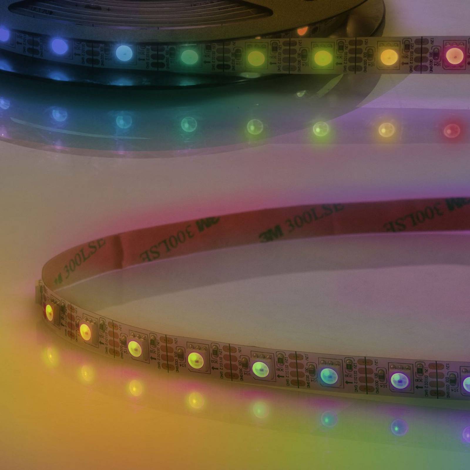 LED Stripe DIGITAL SPI WS2815 12V, RGB, dynamische Lichteffekte, 8W/m, IP20