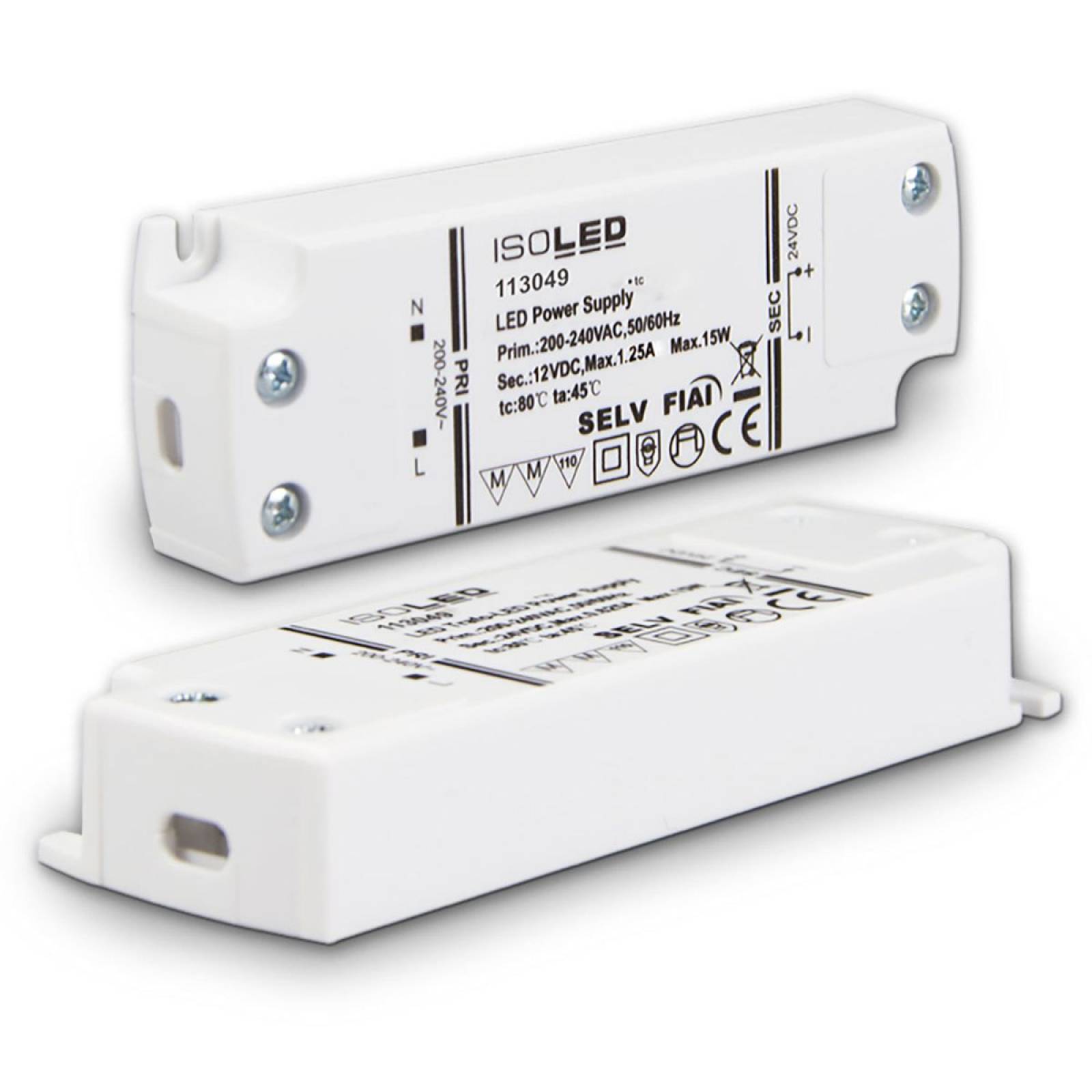 LED Trafo 12V/DC, 0-15W, ultraflach
