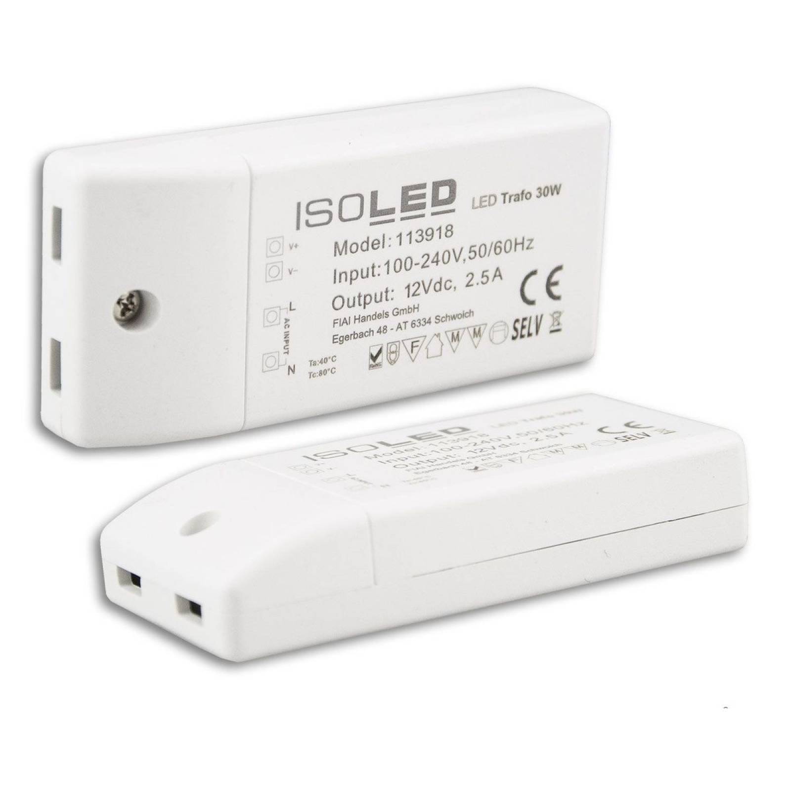 LED Trafo 12V/DC, 0-30W, kompakt