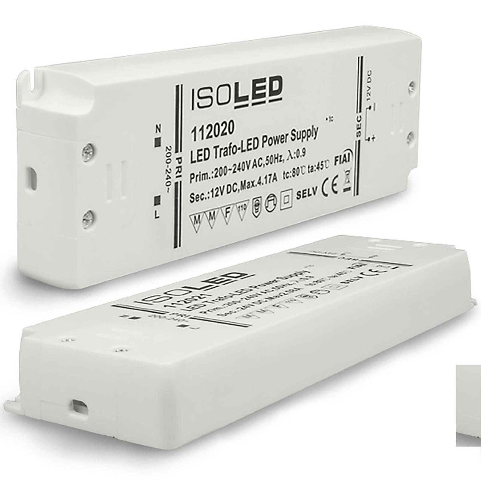 LED Trafo 12V/DC, 0-50W, ultraflach