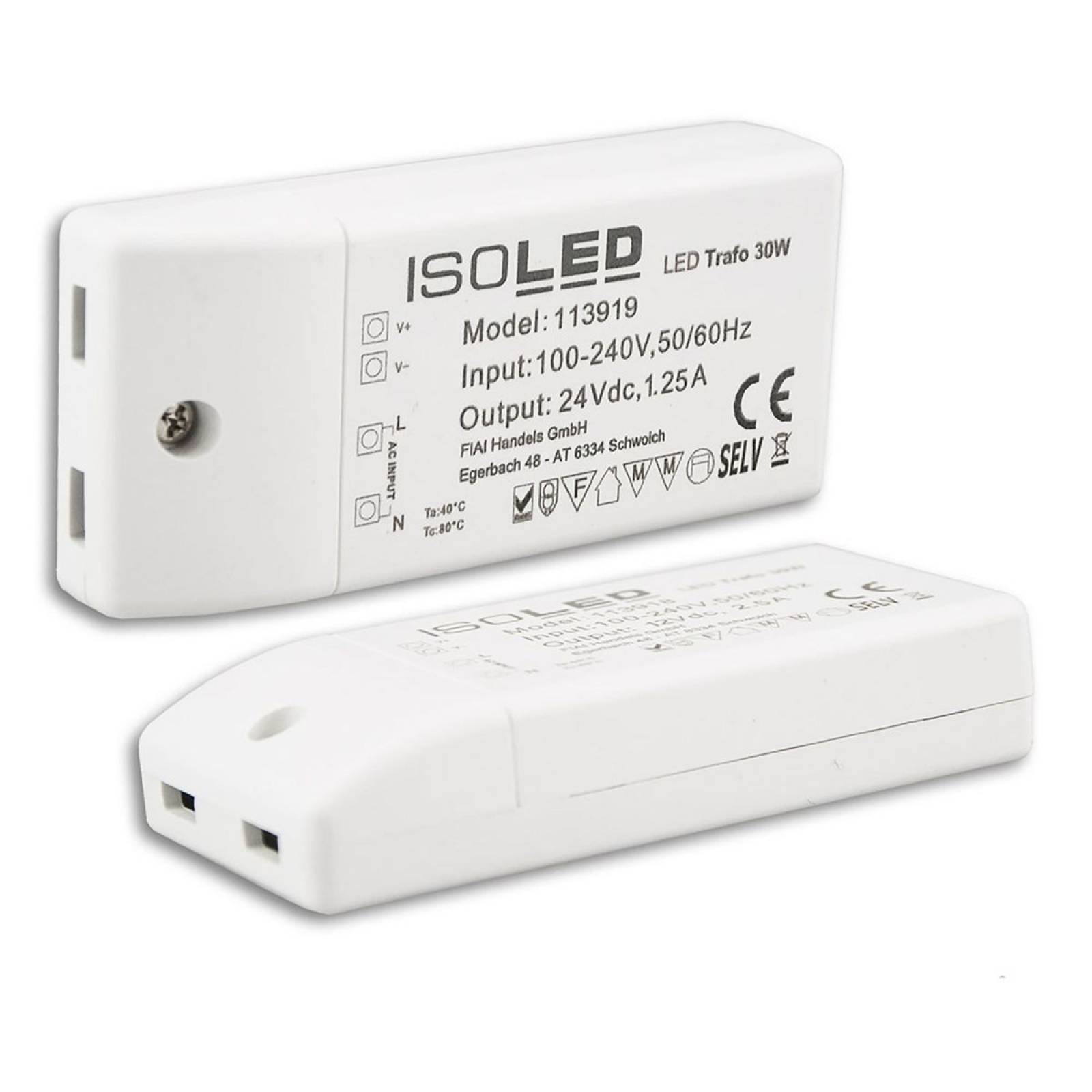LED Trafo 24V/DC, 0-30W, kompakt