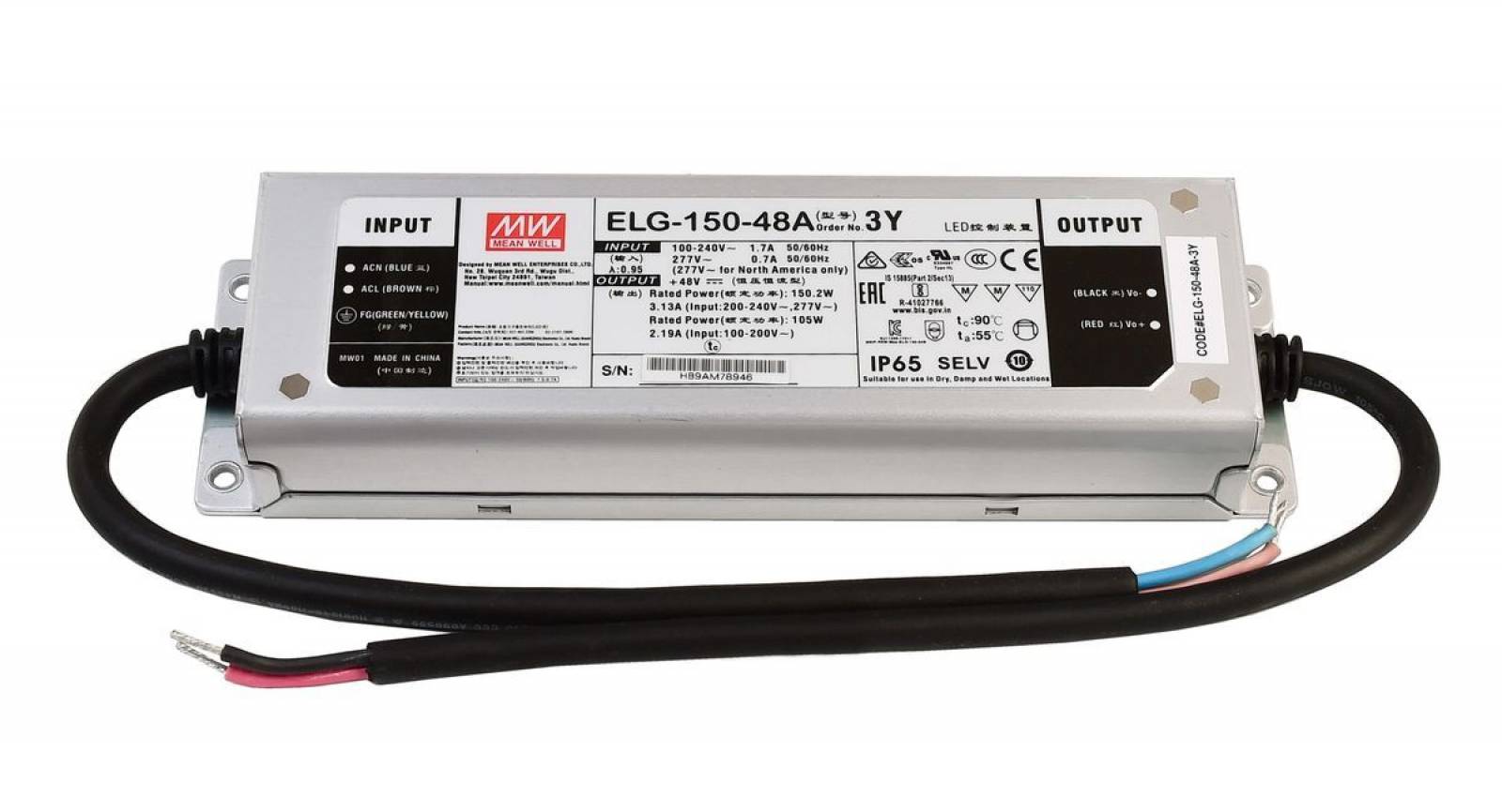 LED Trafo Mean Well ELG Typ A, 48V/DC, IP65, 100W nicht dimmbar