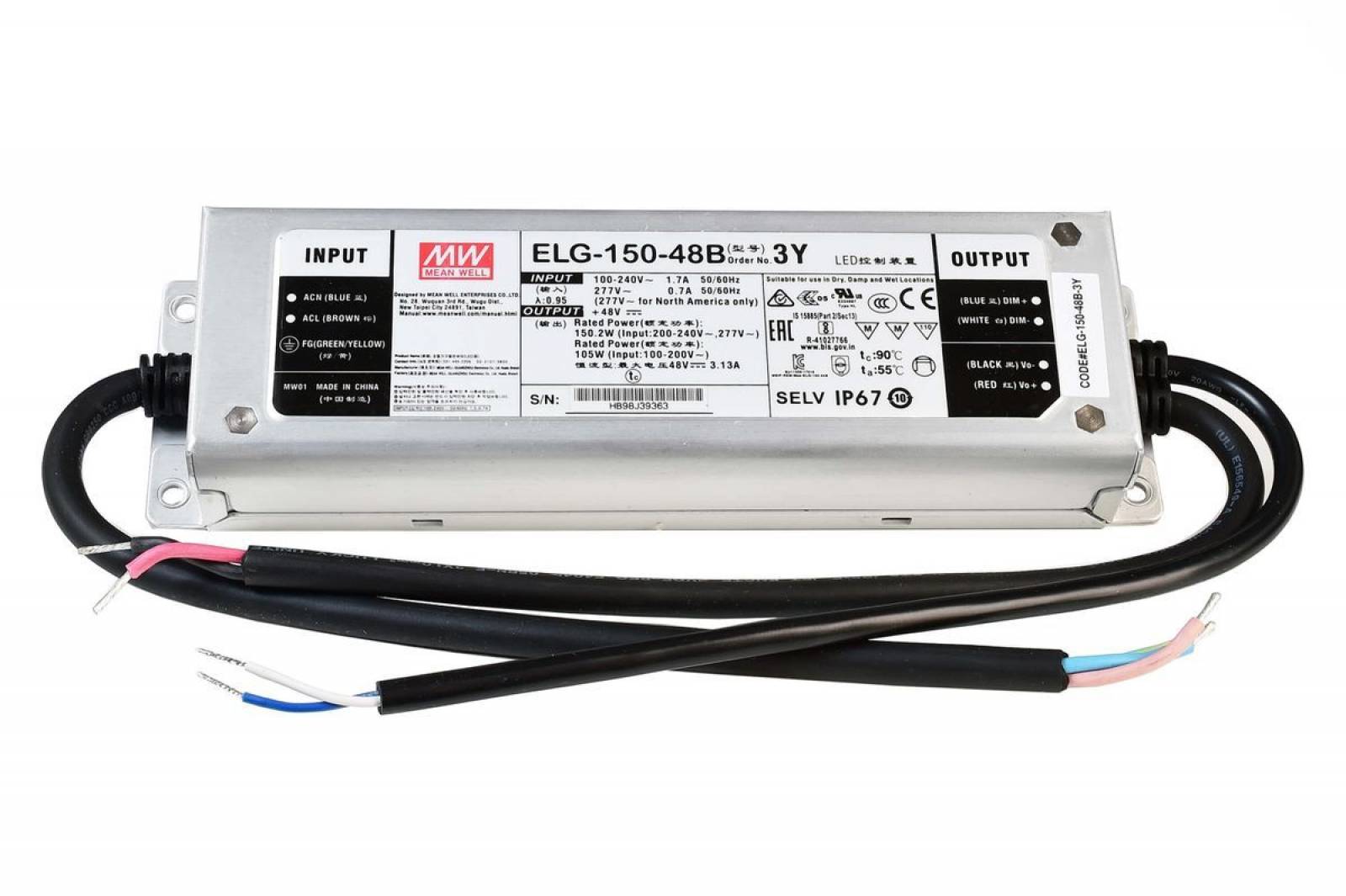 LED Trafo Mean Well ELG Typ B, 48V/DC, IP67, 100W dimmbar 1-10V