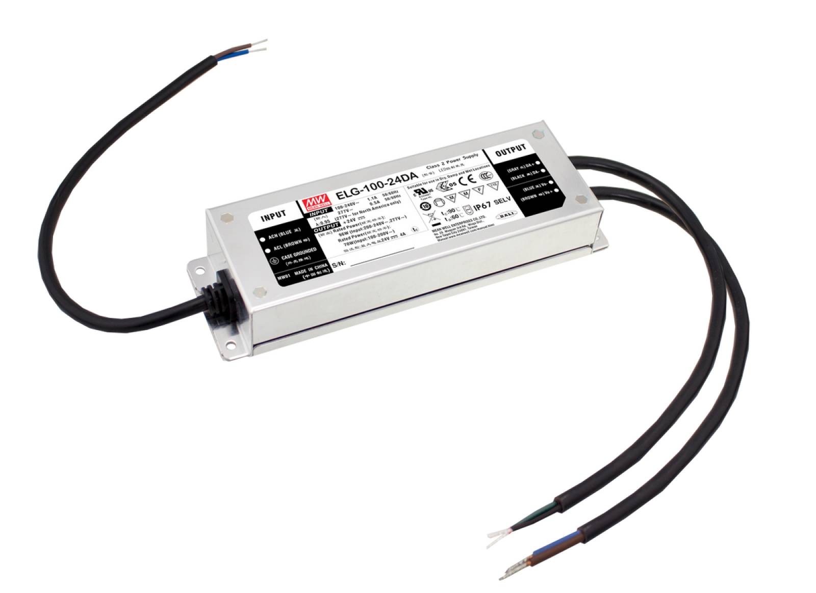 LED Trafo Mean Well ELG Typ DA, 24V/DC, IP67, 150W DALI dimmbar