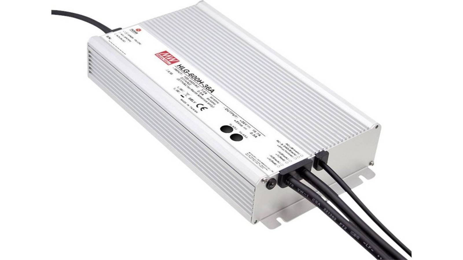 LED Trafo Mean Well HLG-H Typ B, 24V/DC, IP67, 600W dimmbar 1-10V