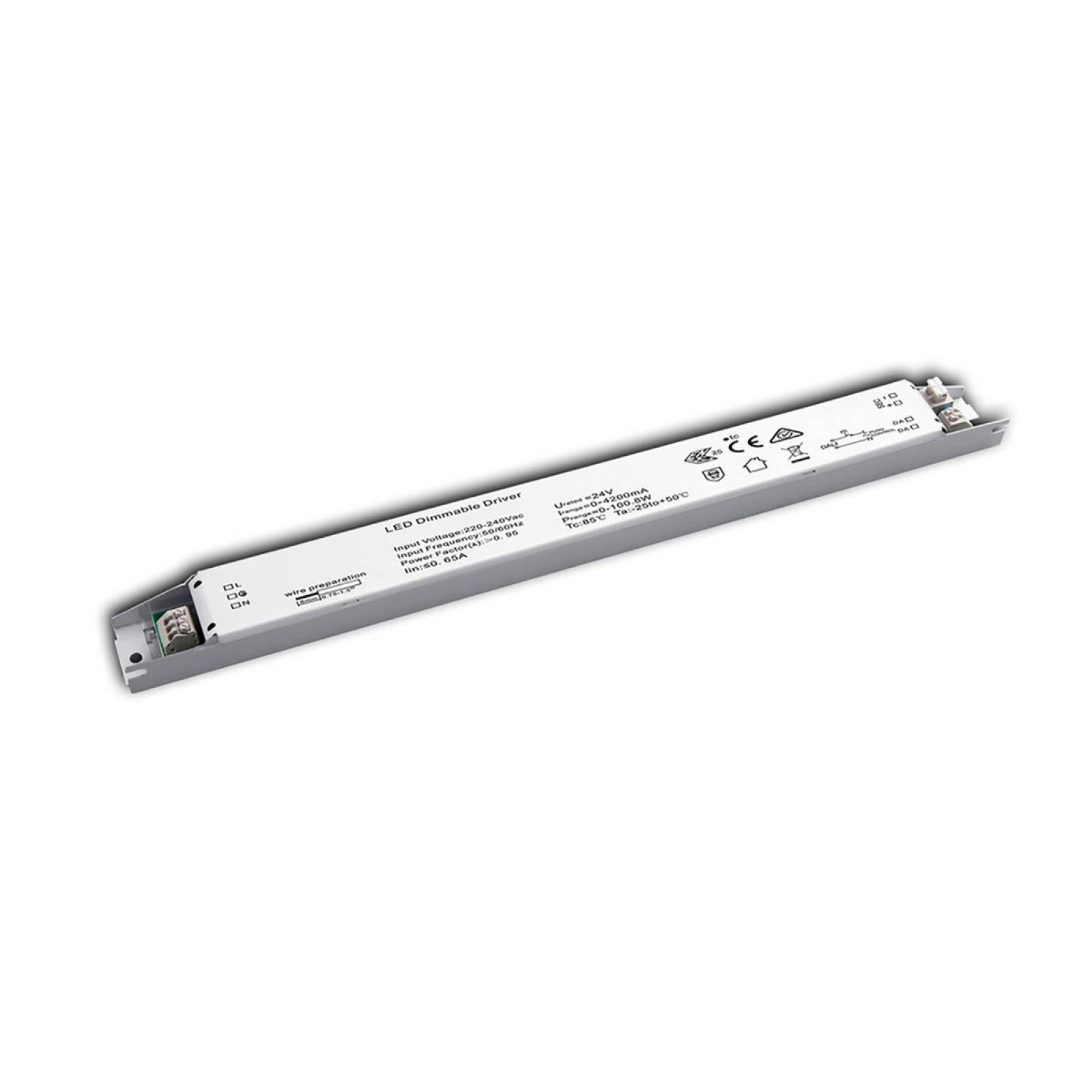 LED Trafo, Transformator, Spannung 24V/DC, 0-100W, slim, Push/Dali dimmbar