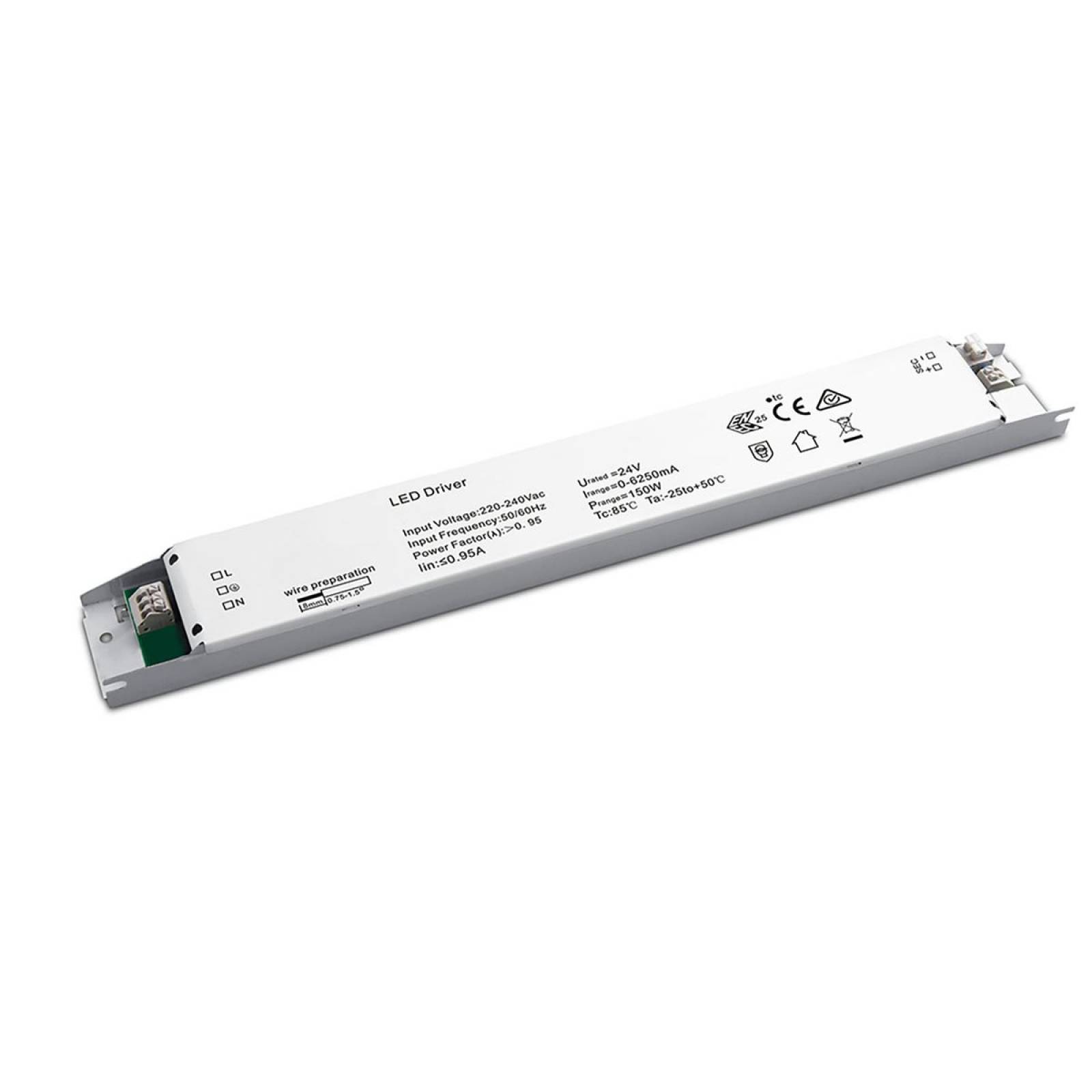 LED Trafo, Transformator, Spannung 24V/DC, 0-150W, slim
