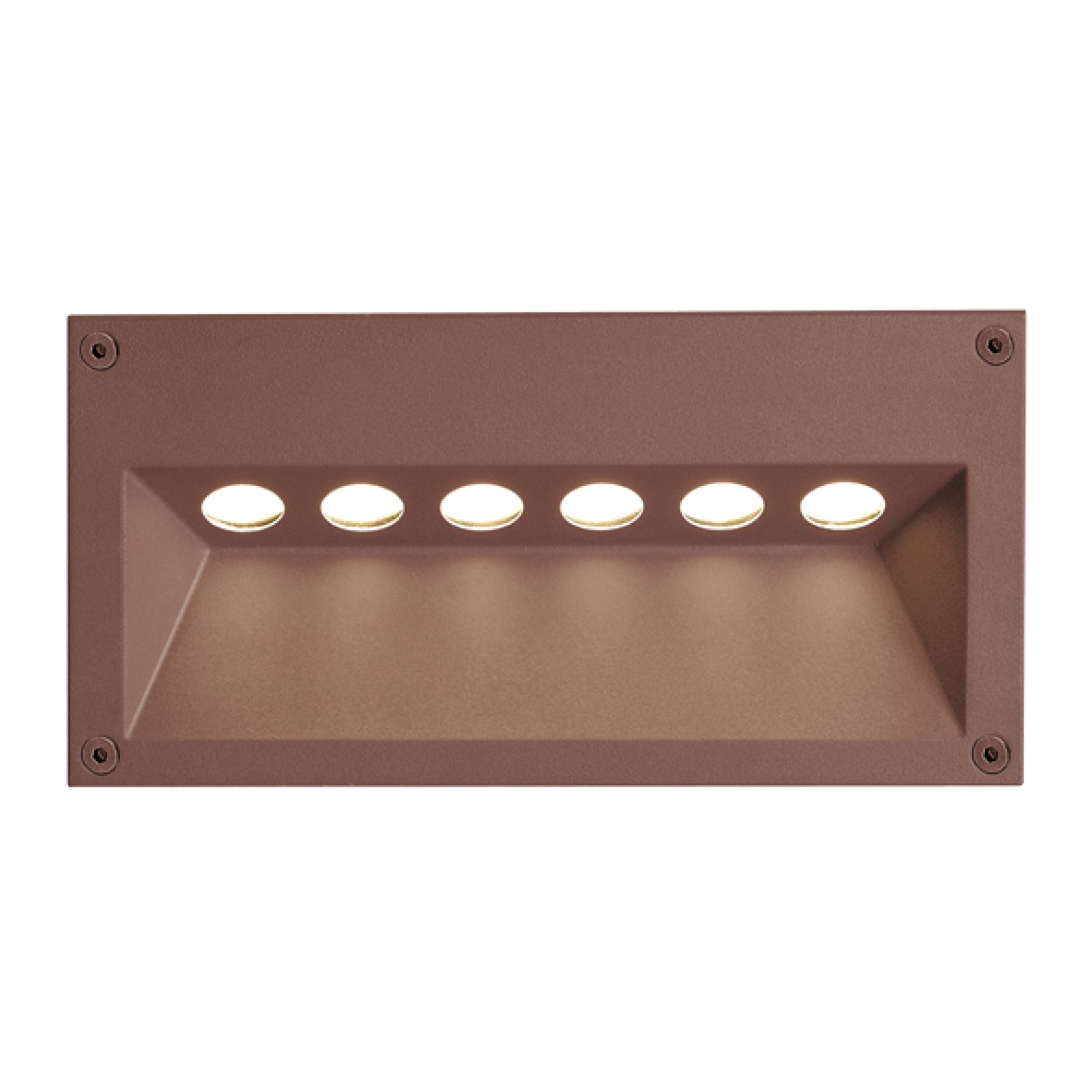LED Treppen-/Wandeinbauleuchte f�r Au�en, DOTTY rechteckig 226x114, warmwei�, Rost