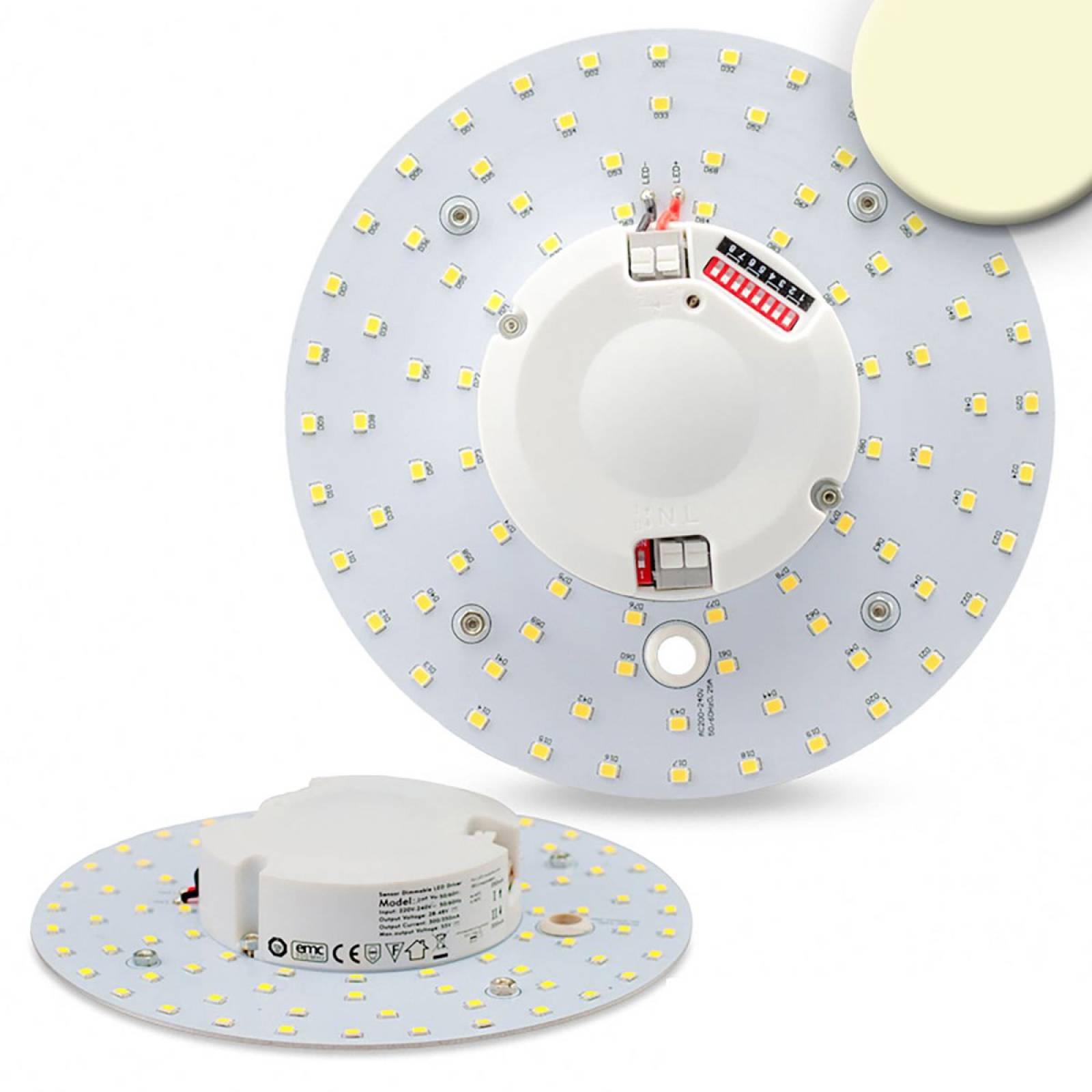 LED Umr�stplatine 160mm, 14W, warmwei�, mit Haltemagnet und HF-Bewegungssensor