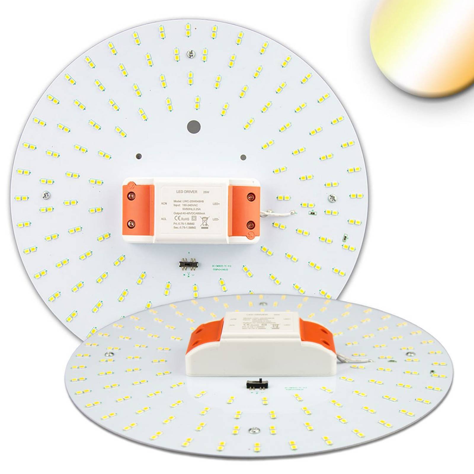 LED Umr�stplatine ColorSwitch 2600/3100/4000K, 250mm, 25W, mit Magnet