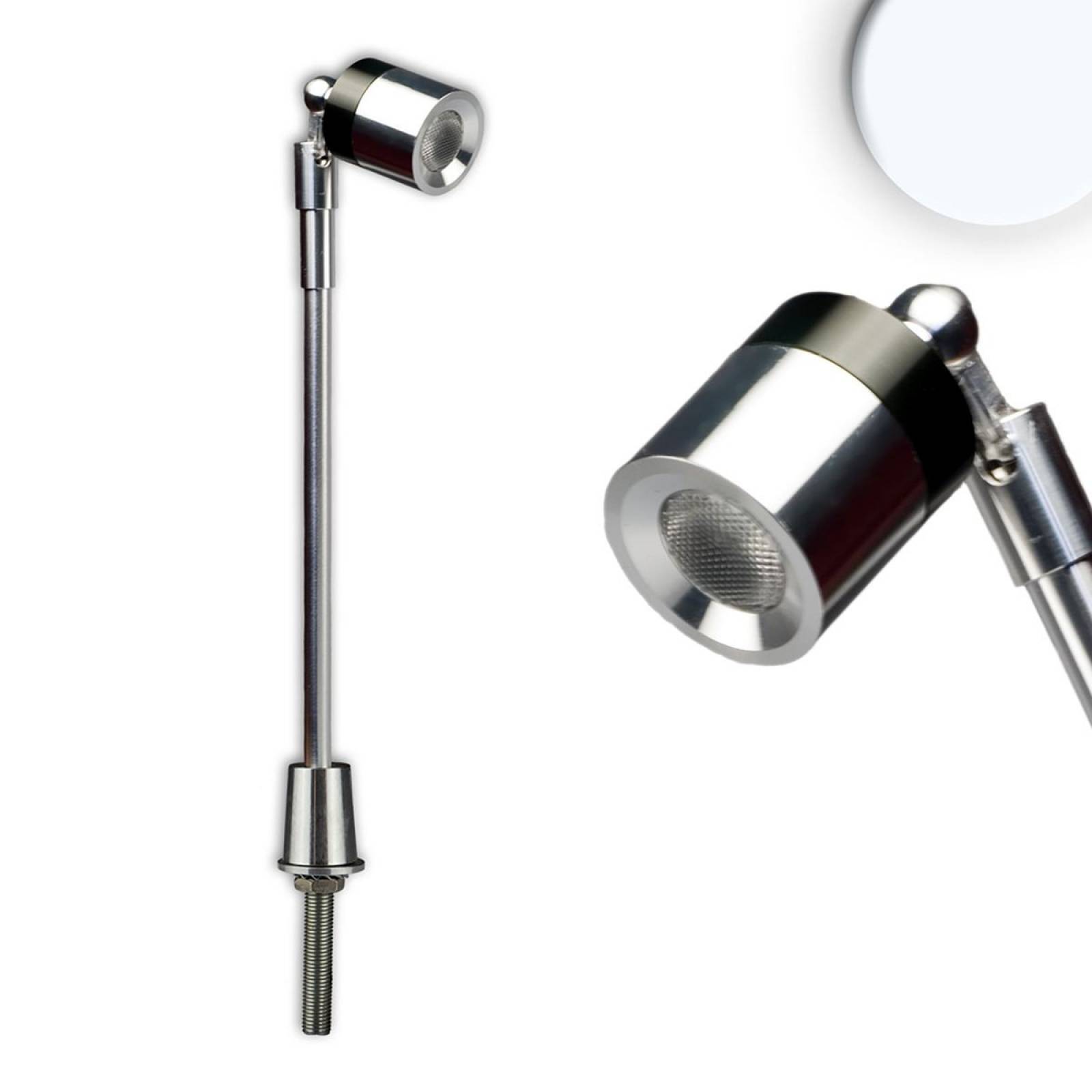 LED Vitrinenleuchte, chrom, 3W, kaltwei�, 25�, , 5200K, 100lm, CRI:80