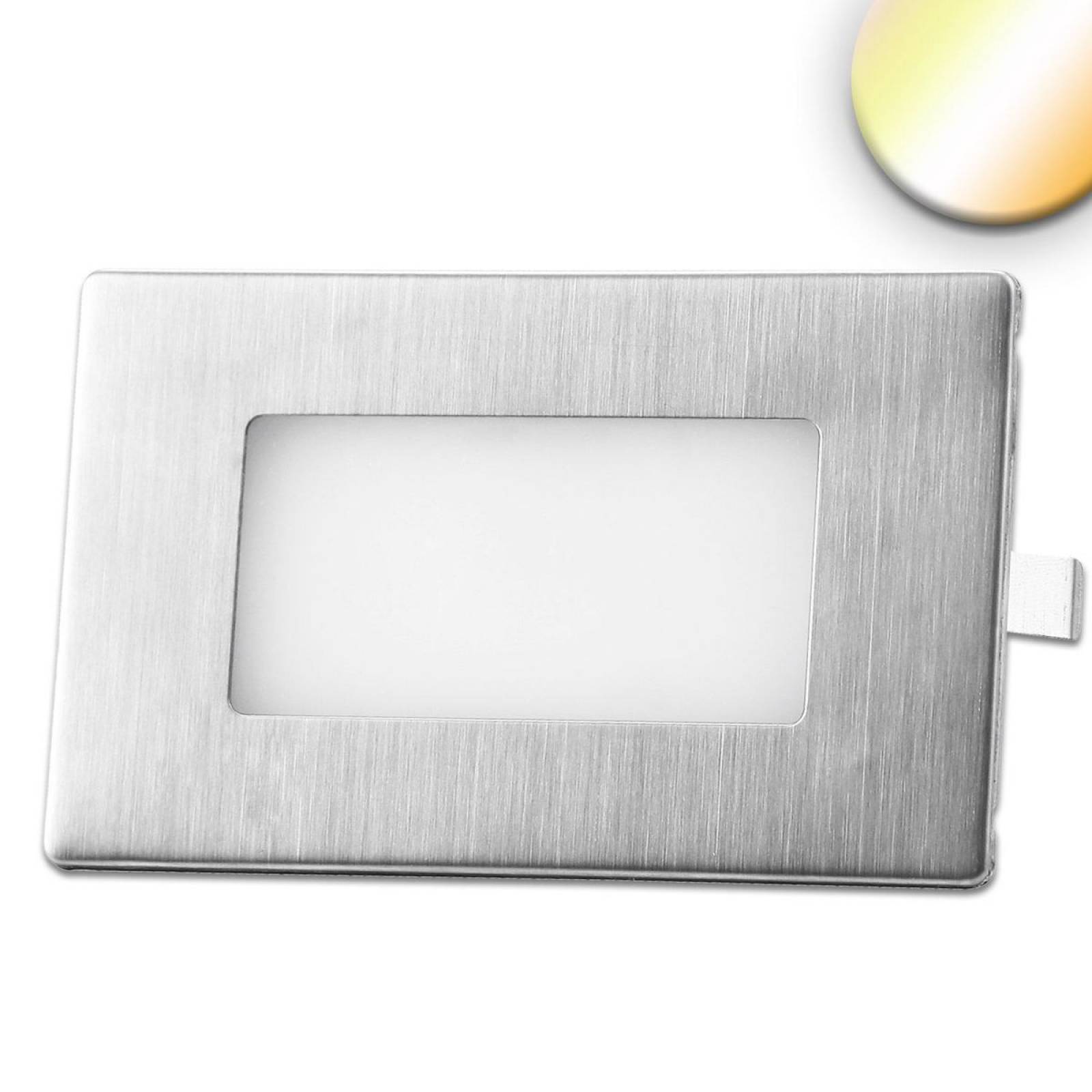 LED Wandeinbauleuchte eckig, 2.5W, IP65, 3000/4000/6000K, inkl. Einputzdose