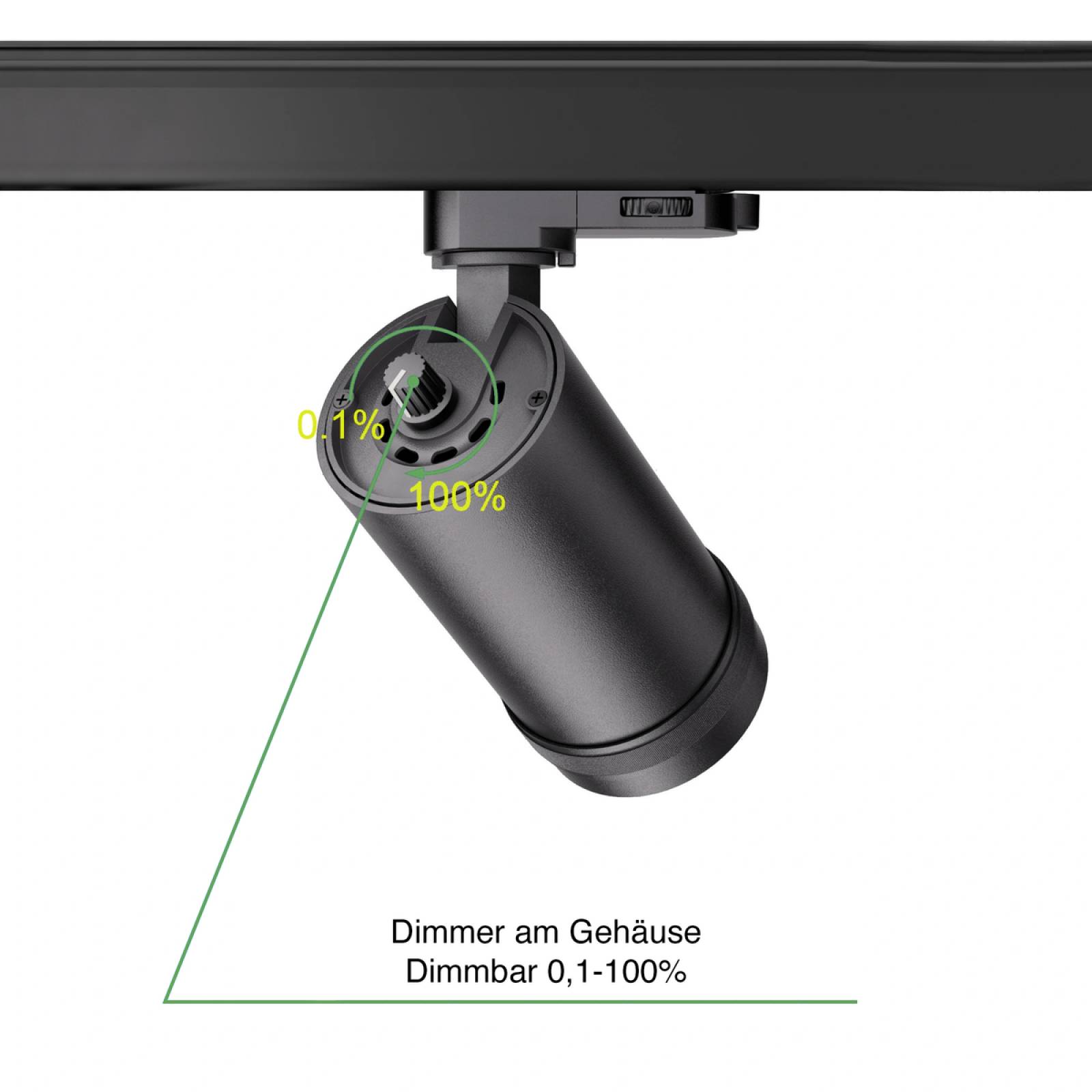 LED Zoom S1 DIM 3-Phasen-Strahler 12W schwarz Zoom 10� - 50� 960lm CRI:90 mit Dimmer