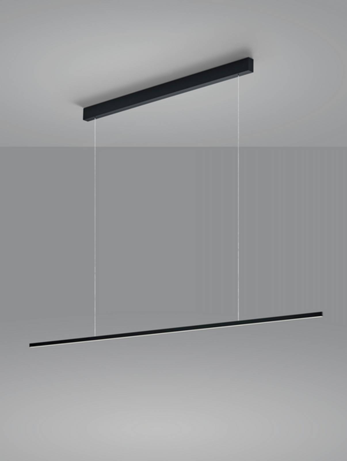 LOOPY LED Pendelleuchte 22W mattschwarz, 2700K warmwei�, dimmbar, 10-1800mm