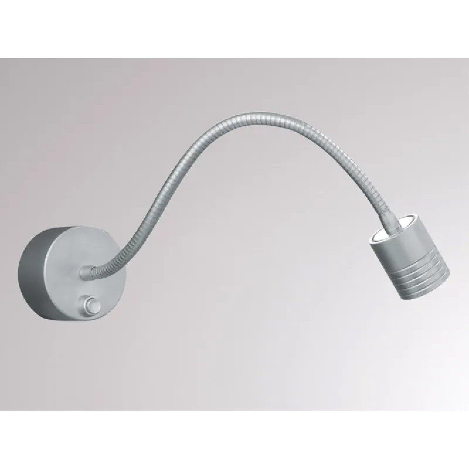 Leseleuchte silber MOTUS LONG W biegbar mit On/Off Schalter, 60, 3000K