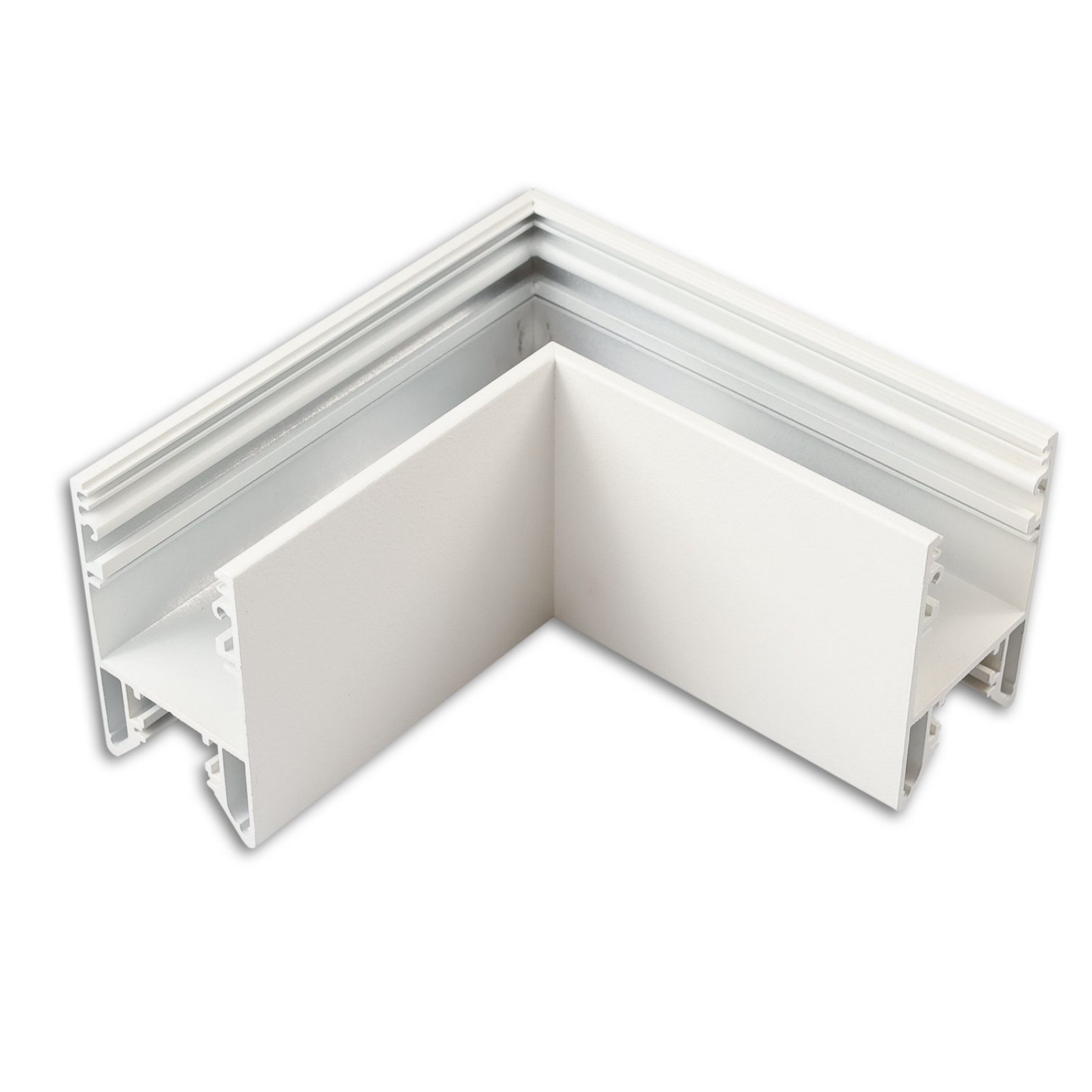 Leuchtenprofil 90� Ecke, geschwei�t, 120x120mm, wei� RAL 9003, ohne Cover