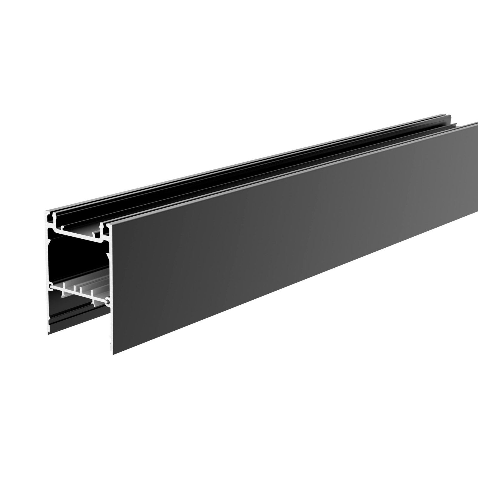 Leuchtenprofil PLANO MS, 80x55mm, schwarz mit LED-Tr�ger 2m, Alu