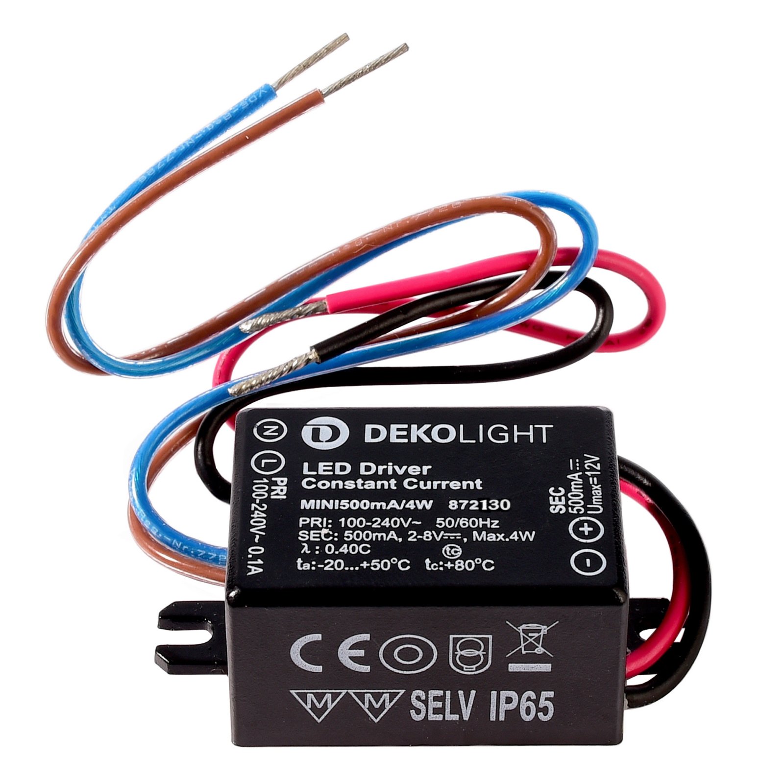 MINI Netzger�t IP67 (CC, DC), 500mA/4W, Stromkonstant, 2-4W, 220-240V/AC,  4-8V/DC