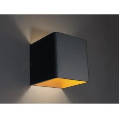 NOVEL W Wandleuchte schwarz-gold, 2700K, Up & Down 8W