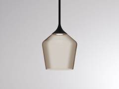 2-Phasen-Pendelleuchte COCKTAIL M VOLARE 10W Glas braun, Schwarz, smart dim, 3000K