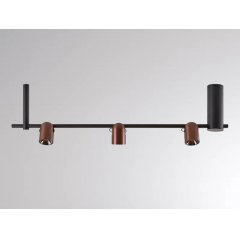 LED Deckenaufbauleuchte 3 Spots, NUUN SD, dreh-/schwenkbar, dimmbar, schwarz-kaffee