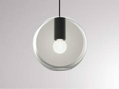 2-Phasen-Pendelleuchte LOON MINI BALL VOLARE Glasschirm grau, wei�