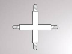 Kreuzverbinder f�r 2-Phasen-Schiene VOLARE TRACK, Chrom