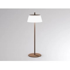 Akku Tischleuchte rost EEDEN S mit Drehdimmer, IP65, 8h Akku, 2700-3000K
