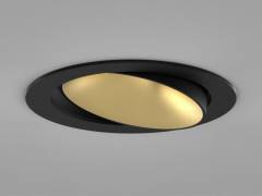 Einbaudownlight �105mm DARK NIGHT TURN SMALL R, 13W/19W, Schwarz, Gold, 4000K