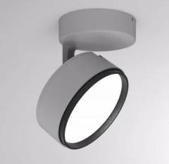 Deckenaufbaustrahler Molto Luce 10W, LITIN 2 SD, Grau, Diffusor opal, Schwarz, 3000K