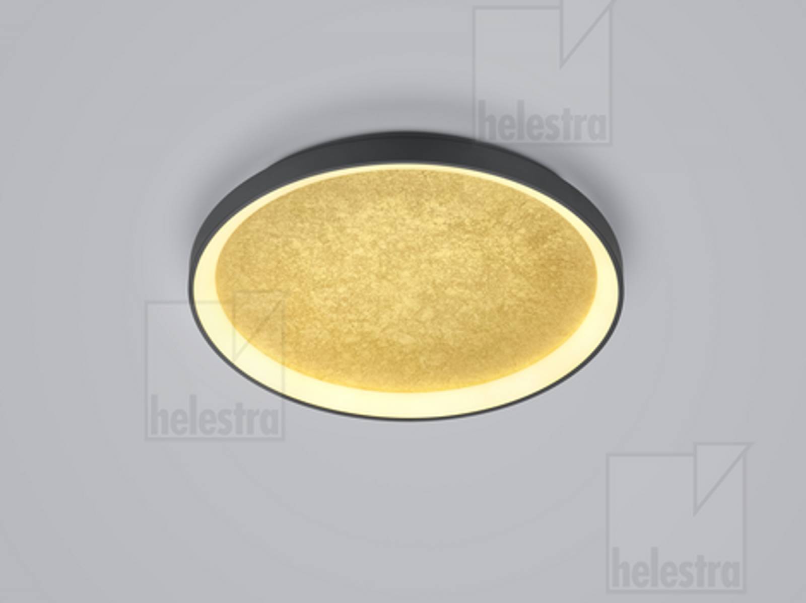 MORI LED Deckenleuchte 50W schwarz-gold, �57cm, CCT 2700K+3000K, dimmbar