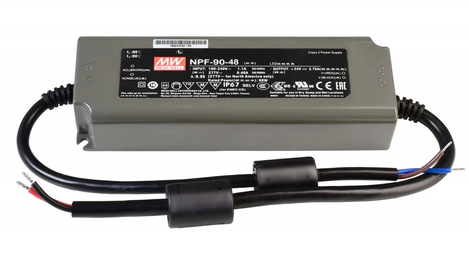 Meanwell LED-Netzger�t CV NPF-90-48 48V DC, 90W, 90-305V AC/50-60Hz 0-1880 mA, IP67