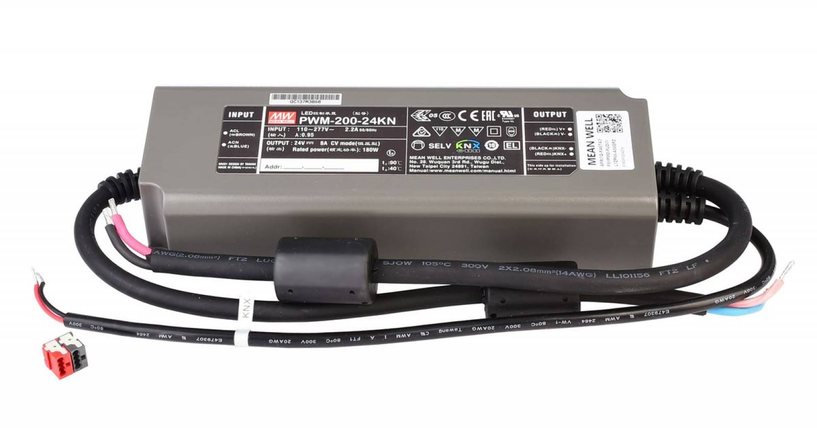 Meanwell LED-Netzger�t, CV, PWM-200-24KN, dimmbar: KNX, 90-305V AC/50-60Hz, 24V D