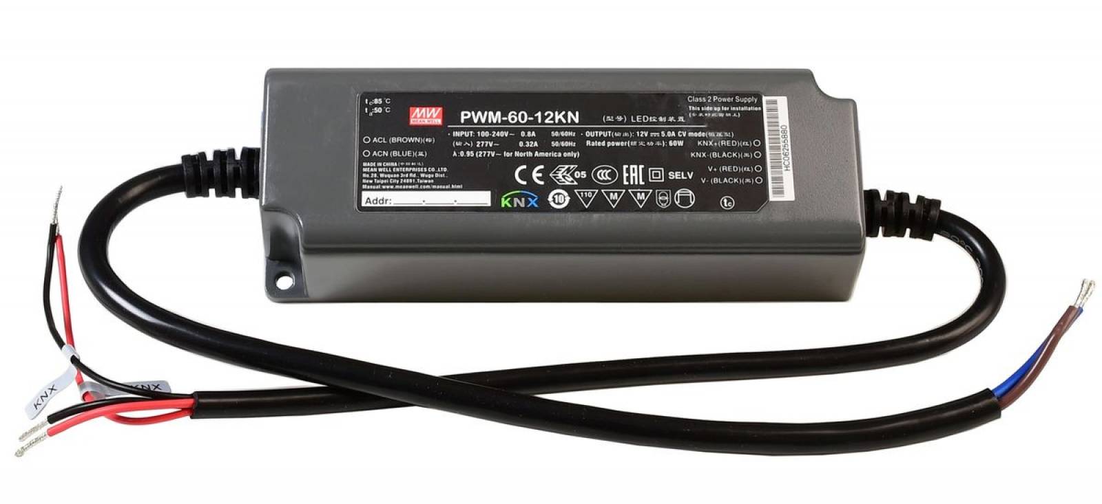 Meanwell Netzger�t, CV, PWM-60-12KN, 12V DC, 60W,, dimmbar: KNX, 90-305V AC/50-60Hz