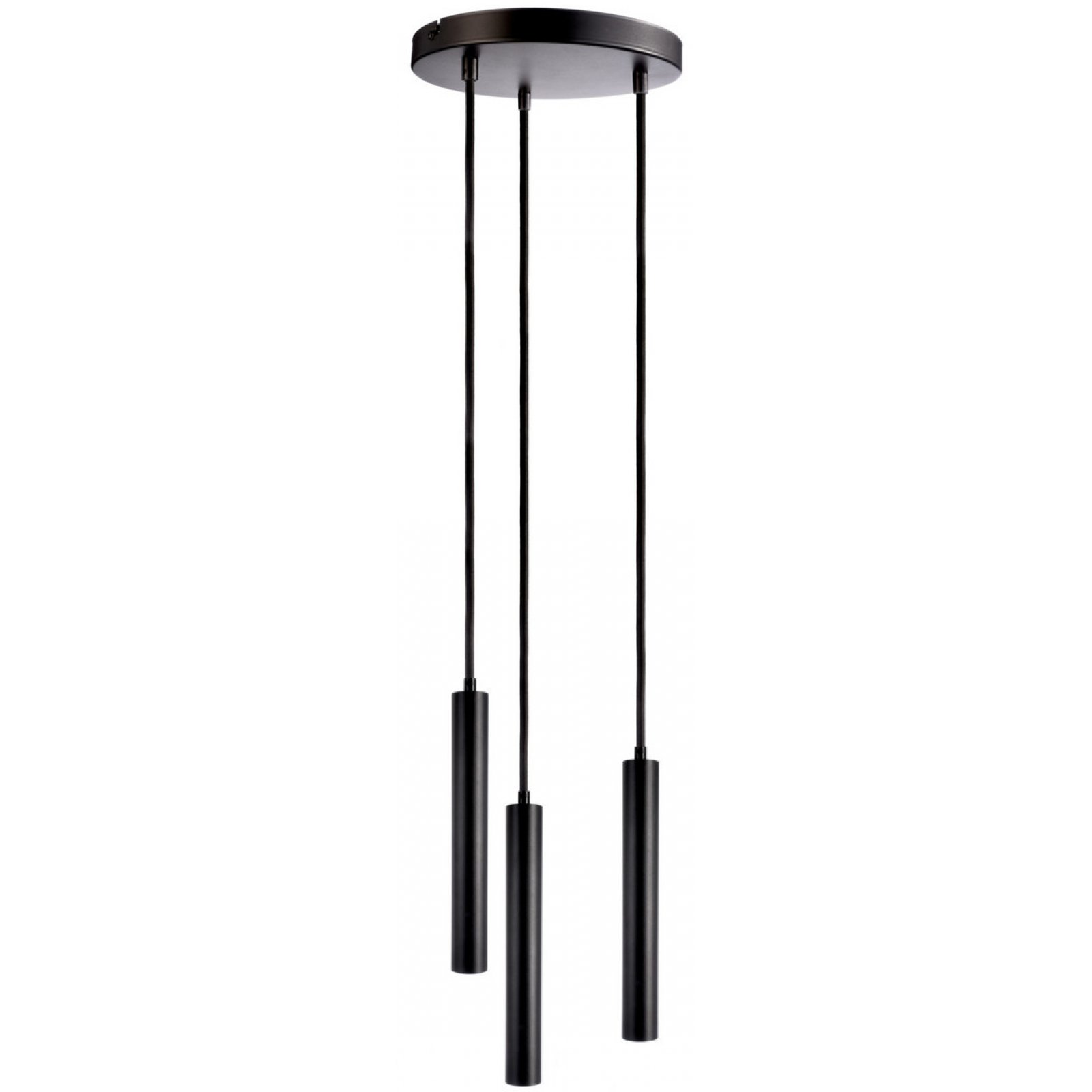 Mehrfachpendelleuchte 3-fach Slim rund, 15W dimmbar, schwarz
