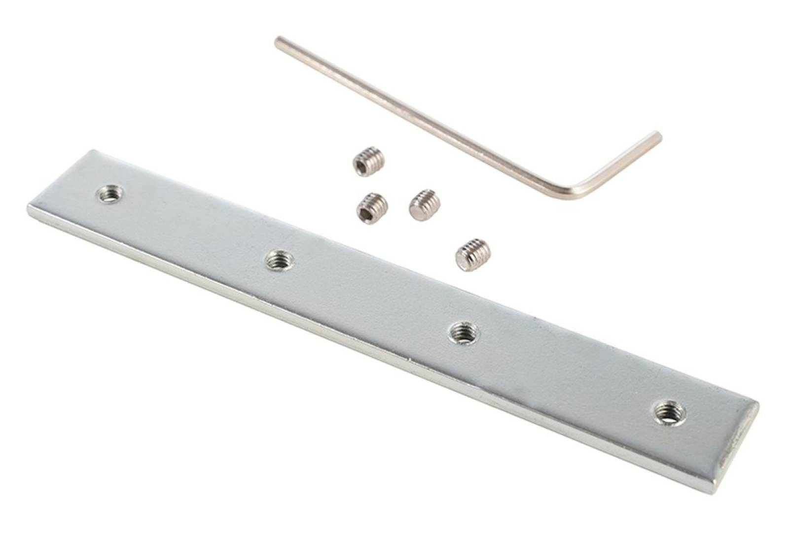 Metall Nutenstein / L�ngs-Eckverbinder Silber, naturbelassen, LxBxH 80x12x2 mm