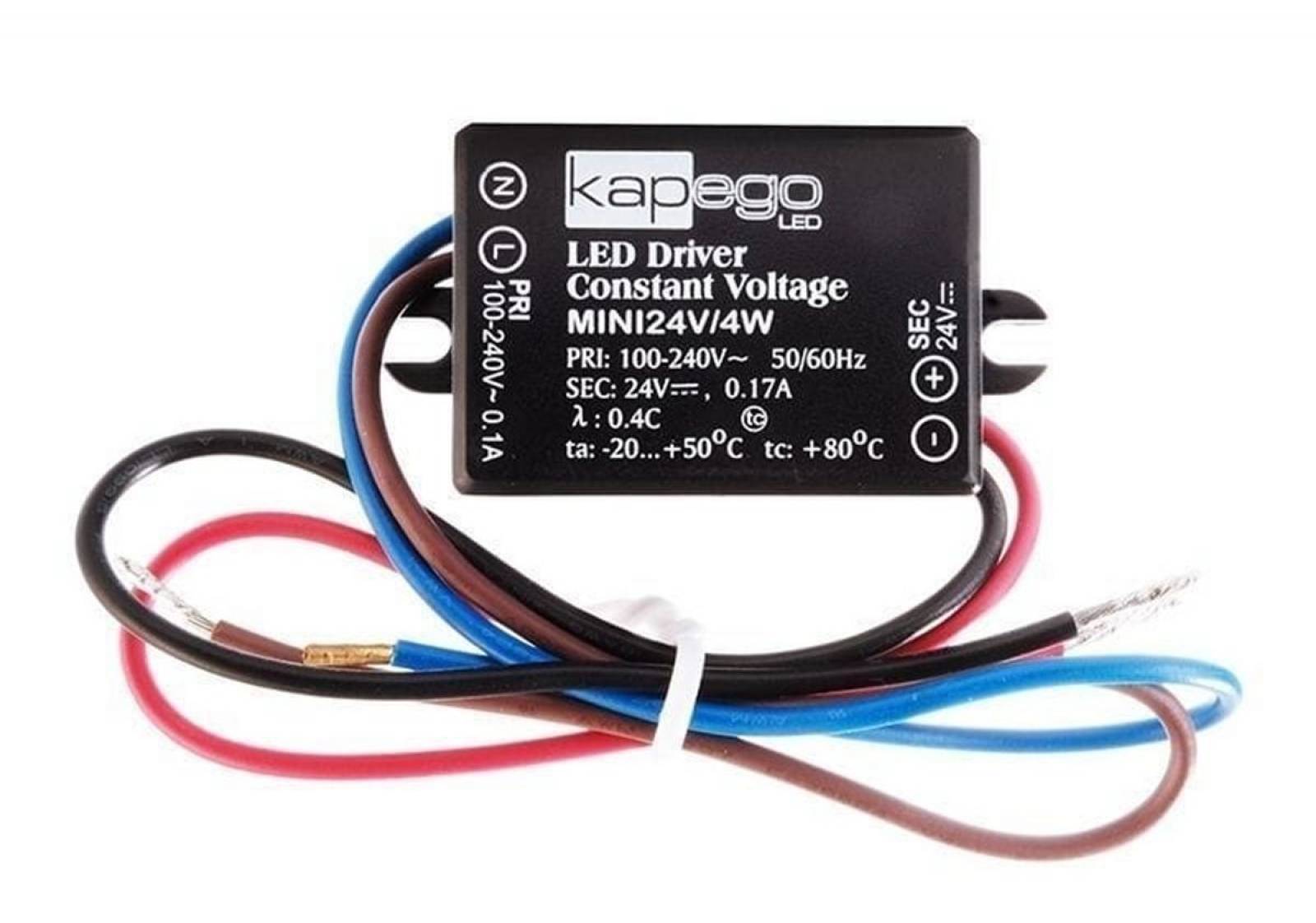 Mini LED-Netzger�t max. 4W, 24V DC, 0-170mA, IP65