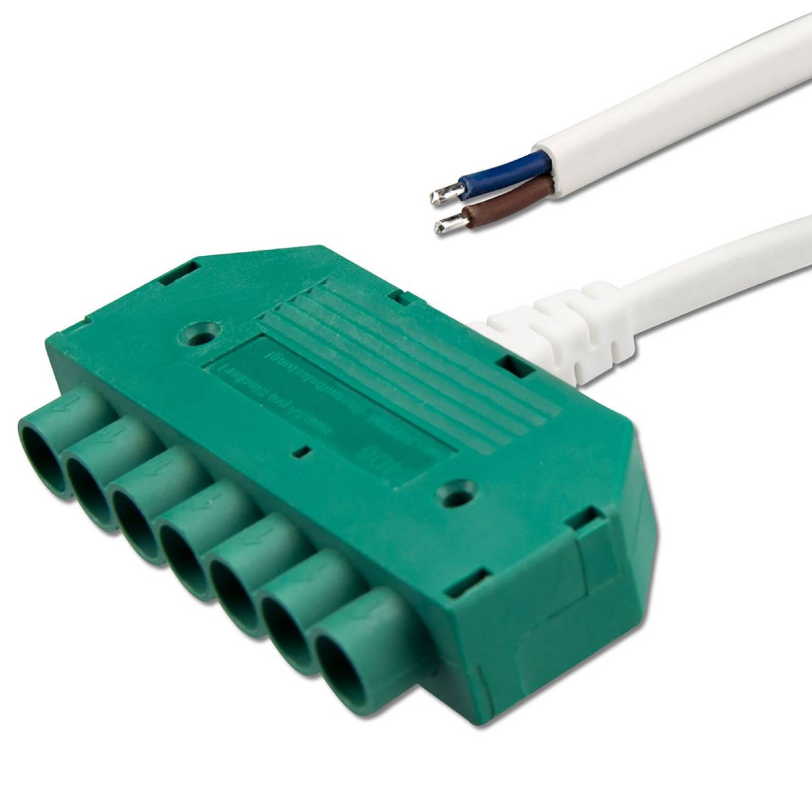 Mini-Plug 6-fach Verteiler female, 1m, 2x0.75, wei�-gr�n, max. 24V/10