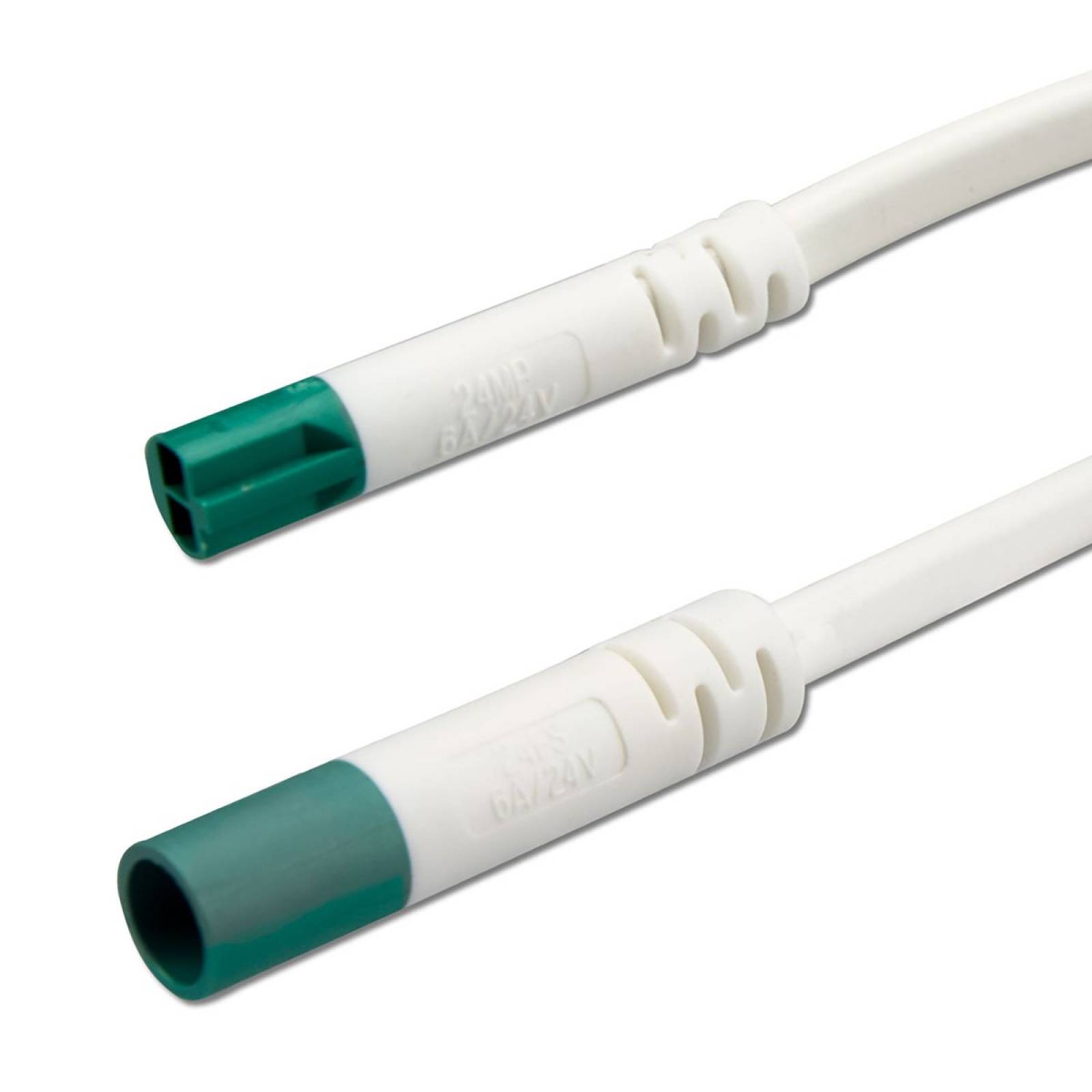 Mini-Plug Verl�ngerung male-female, 1m, 2x0.75, wei�-gr�n, max. 24V/6A