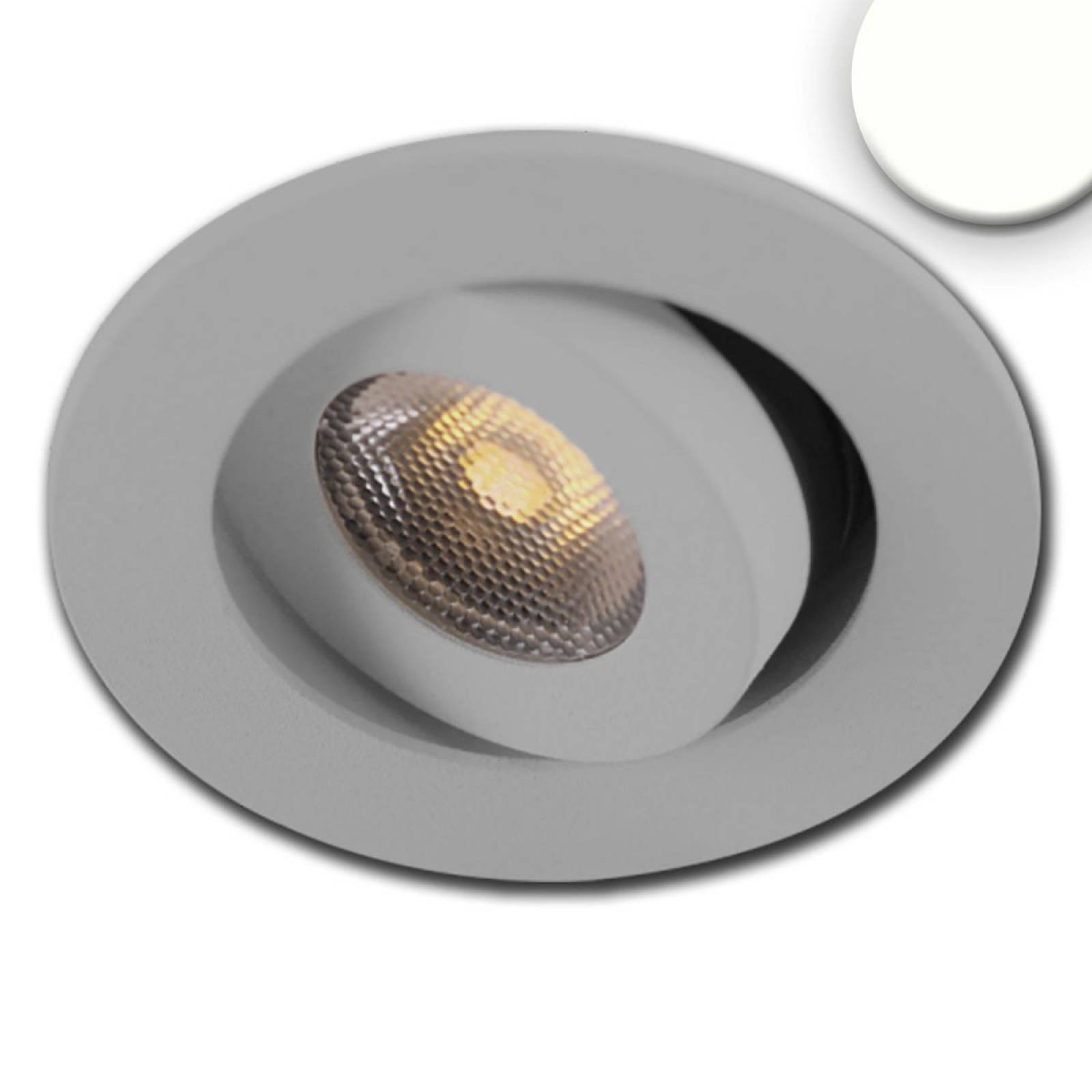 MiniAMP schwenkbare LED Einbauleuchte Alu geb�rstet, 3W, 24V, 4000K neutralwei�, dimmbar