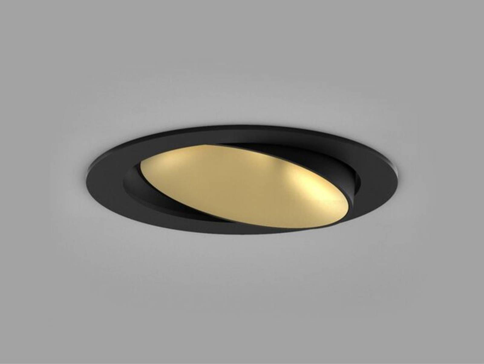 Molto Luce Einbaudownlight �86 DARK NIGHT TURN XS R 9W/13W, Schwarz, Gold, 3000K