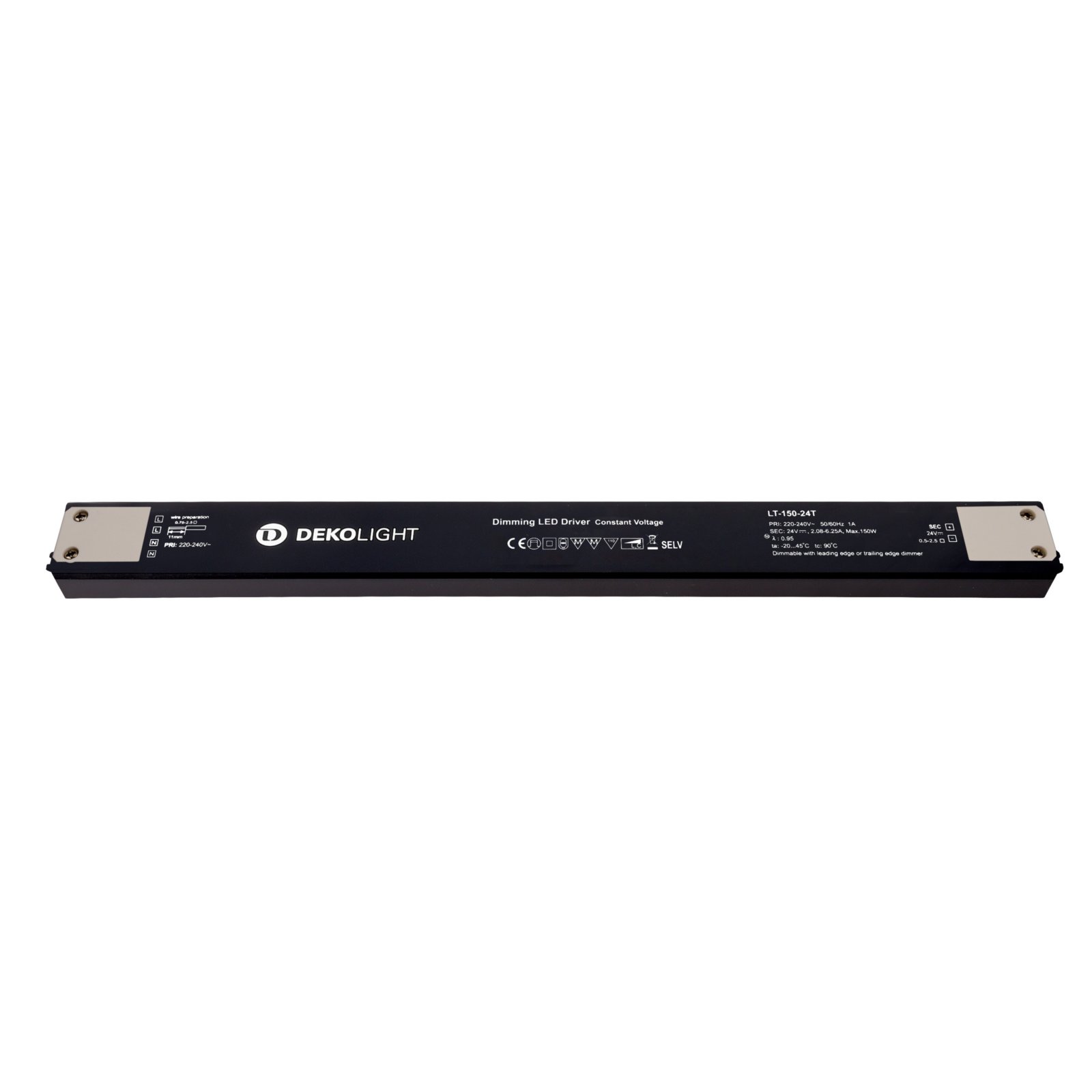 Netzger�t 24V DC Long-Flat DIM CV, 50-150W dimmbar, Phasenan-/abschnitt, 2080-6250 mA