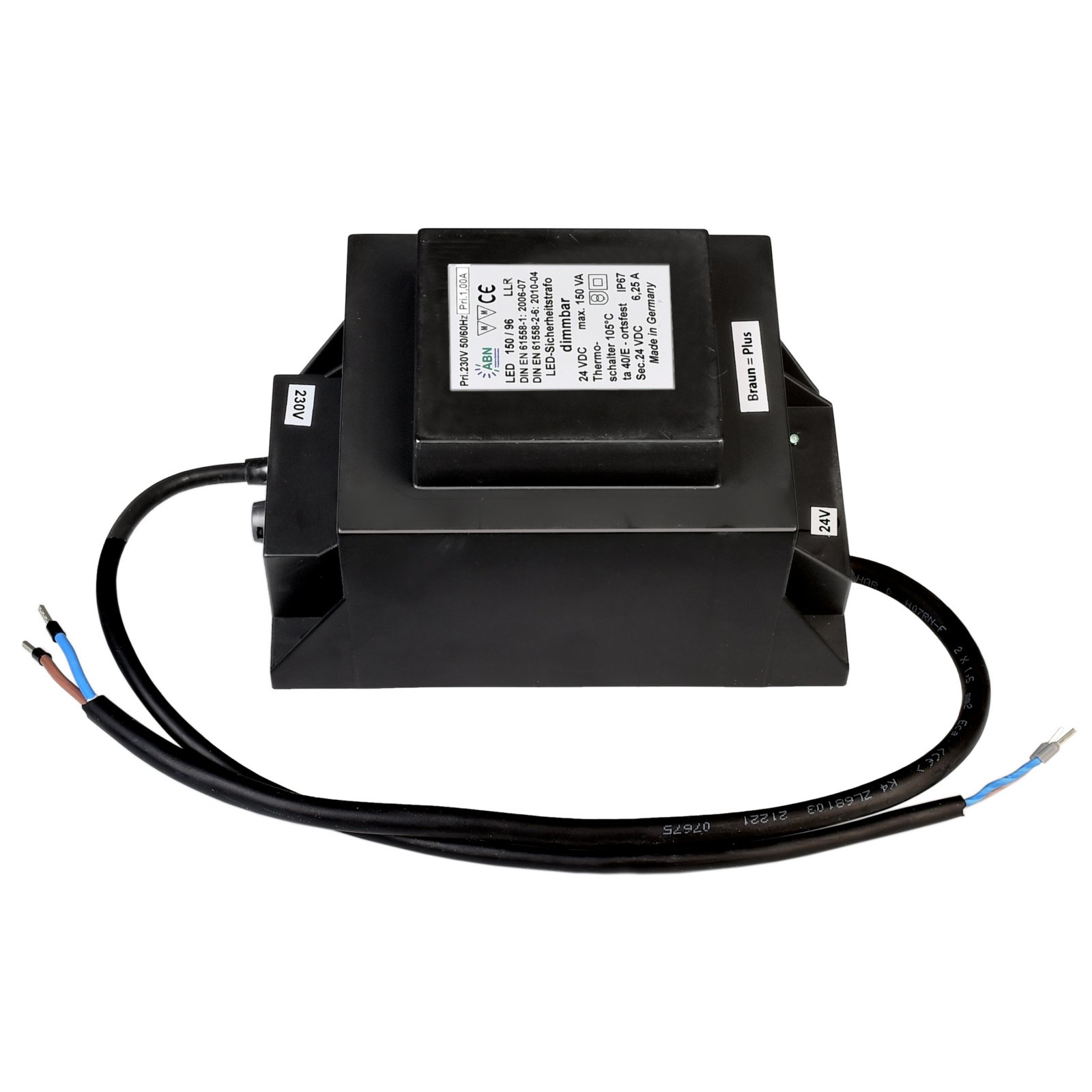 Netzger�t, ABN LED Sicherheitstransformator 150VA/24V DC, dimmbar